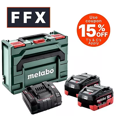 Metabo Basic-Set LiHD 8.0 18v 2x8.0ah LiHD Battery/Charger Meta-Box Set • £307.50