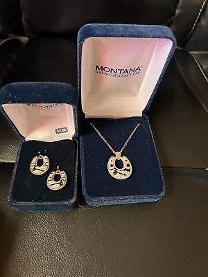 Montana Silversmith Zebra Horseshoe Earring Necklace Set NIB • $45