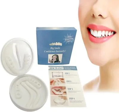 Top And Bottom Cosmetic Veneers Instant Smile Braces Snap On Smile Fake Teeth • $21.95