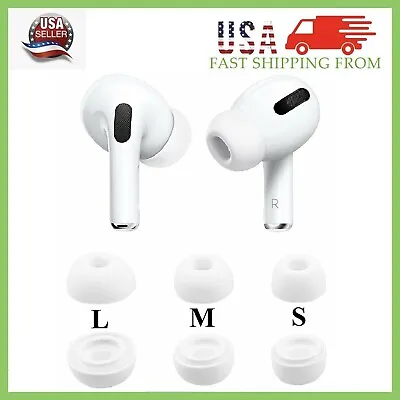 For Apple Airpods Pro NEW Silicon Ear Tips Replacement Cover S/M/L White 3 Pairs • $4.49