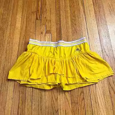 STELLA McCARTNEY ADIDAS Tennis Skirt Womens XL ? Skort Barricade Ruffle Yellow • $29.99