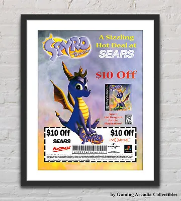 Spyro The Dragon Playstation PS1 Sears Glossy Promo Ad Poster Unframed G4261 • $14.98