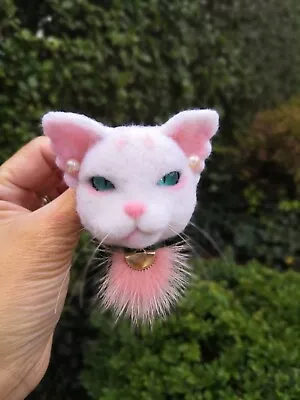 Handmade Needle Felted ELVES CAT  Brooch/animal Brooch/pin /gift/CAT LOVER • £12.99