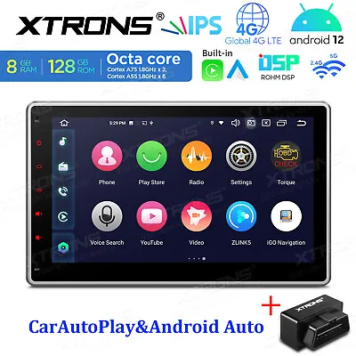 OBD+ Double 2 DIN 10.1  Android 12 128G Car Play Stereo Radio GPS Head Unit WiFi • $339.99