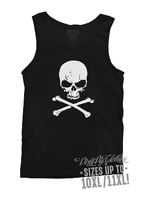 Skull Crossbones Big Mens Singlet 2XL/3XL 4XL/5XL 6XL/7XL 8XL/9XL • $39.95