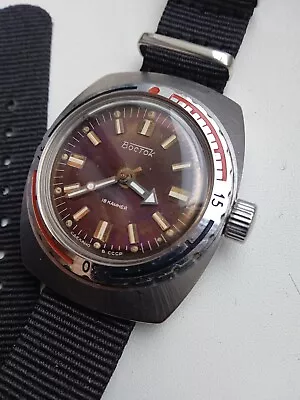 Watch Mens USSR Amphibia Vostok Waterproof Vintage With A New Strap • $55.79