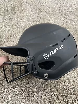 RIP-IT (Rip It) Softball Helmet Size   6 1/2 - 7 3/8 Matte Black EUC Mint • $45