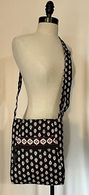 Vera Bradley CLASSIC BLACK Hipster Crossbody Quilted Handbag • $19.99