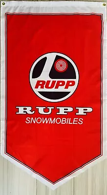 RUPP 3x5ft VINTAGE FLAG BANNER DRAPEAU SNOWMOBILE MAN GARAGE 1975 • $21.80