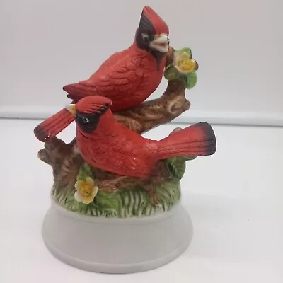 Vintage Pair Of Cardinals On Tree Branch Ceramic Figurine6.50''t.x4.75w • $10.25