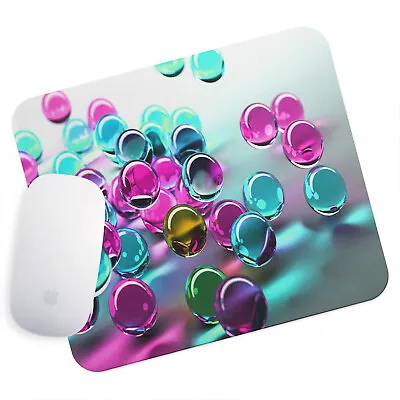 UK Seller Anti-Slip Gamimg Mouse Pad Mat PC Laptop  Pink Blue 3D Marbles • £5.99