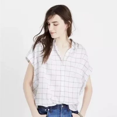 Madewell Central Button Down Shirt In Windowpane Women’s XS • $12.99