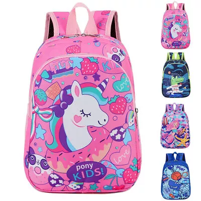Boys Girls Kids Cartoon Rucksack Unicorn Backpack Toddlers School Lunch Bag Gift • $17.95