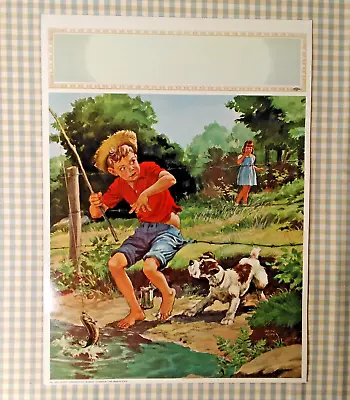 Vtg. Large 16.25 X12  Calendar Photo Print-Sandy's Embarrassing Moment - Fishing • $34.99