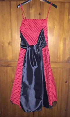 Red Polka Dot Dress  50s/swing/retro/rockabilly/Lindy Hop/vintage Size 12/14 • £12.99