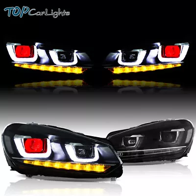 VLAND LED Projector Headlights W/Demon Eyes For Volkswagen Golf MK6 2010-2014 • $265.99