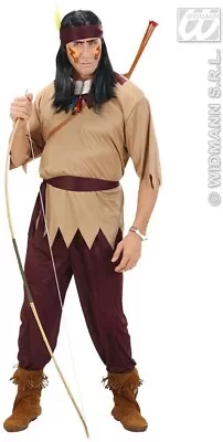 Mens Indian Costume Wild West Native American Red Apache Fancy Dress Outfit M • £10.99