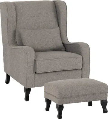 £429.99 • Buy Sherborne Fireside Chair And Footstool In Dove Grey Fabric