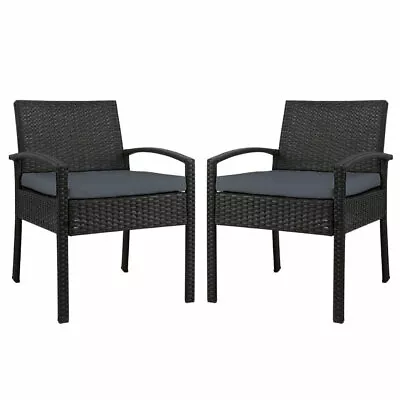 $216.99 • Buy Set Of 2 Outdoor Dining Chairs Wicker Chair Patio Garden Furniture Lounge Settin