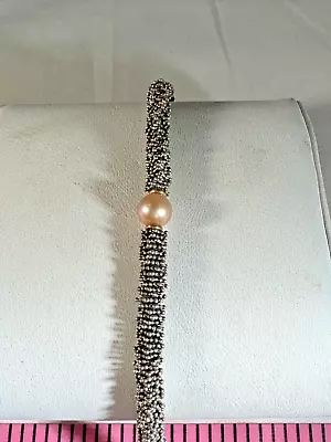 Vintage Michael Dawkins 14k And Sterling Silver Bracelet With Pearl 8 Inches • $70