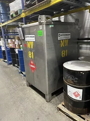 550 Hoover Gallons Tote Tank Ibc Stainless Steel Top Manway Bottom Outlet • $1800