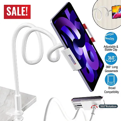 Phone Holder Bed Clip Lazy Bracket Flexible Long Arm Clamp Tablet Holder Stand • £7.98