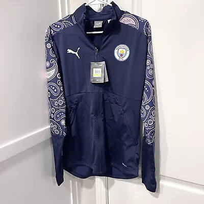 Puma MANCHESTER CITY Training Jacket Mens Medium 2020/2021 Blue Full Zip 758033 • $54.99