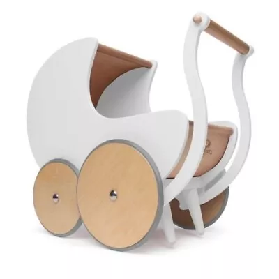 **USED**Kinderfeets Walker Doll Pram White Wooden Toy • $89