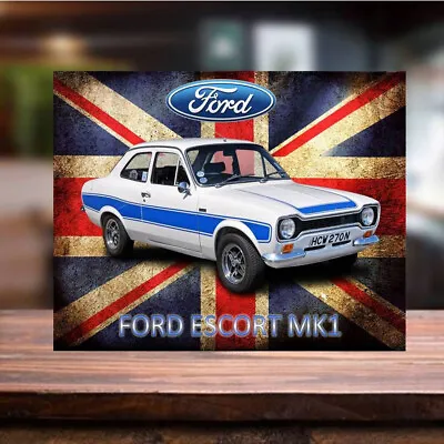 £4.99 • Buy Classic Ford Escort MK1 Car Metal Wall Sign Garage Workshop Man Cave Shed Bar