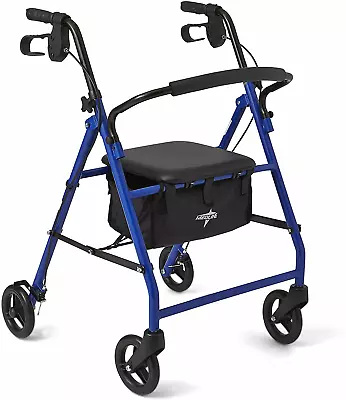 Medical Adult Rollator Walker Portable Folding Chair Seat For Handicap Disabled • $137.90