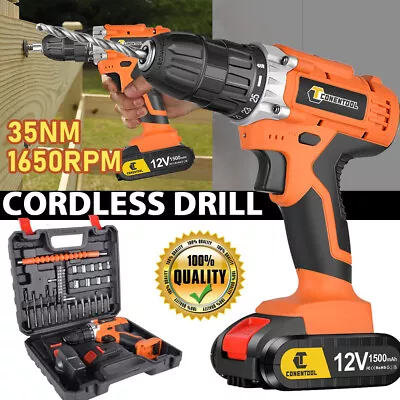 Cordless Drills 12V Electric Drill Driver Set 36PCS With Charger & 2*Batteries • £21.99