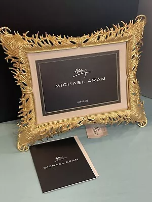 Michael Aram Gold Plume Convertible 4x6/5x7 Picture Photo Frame New Open Box • $119