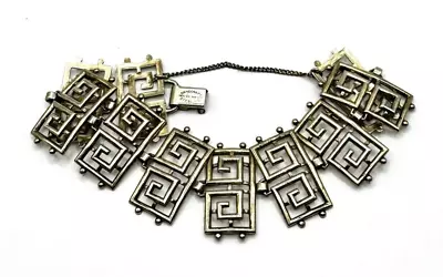 Estate Vintage Sterling Silver Danecraft Greek Key Design Bracelet Signed • $49.99