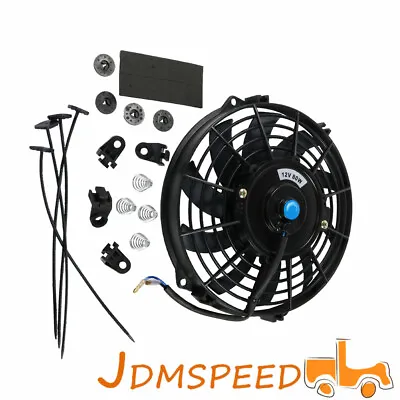 $21.99 • Buy Universal 12V 9  Inch Slim Fan Push Pull Electric Radiator Cooling Fan Mount Kit