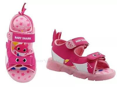 Baby Shark LIGHT UP Girls Sandals Shoes Size 8 9 10 11 12 Toddler Summer NWT NEW • $24.65