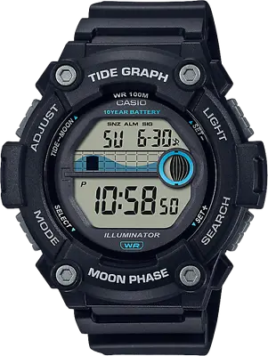 Casio WS-1300H-1AV Tide Graph/Moon Phase Resin Watch 3 Alarms10 Year Battery • $25.50