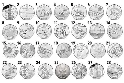 Rare Valuable UK 50p Coins Fifty Pence Uncirculated Kew EEC Potter Olympics WWF • £12.50