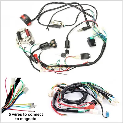 $55.56 • Buy One Set Electric ATV CDI Wire Harness Stator Wiring Kit For 50cc 70cc 90cc 110cc