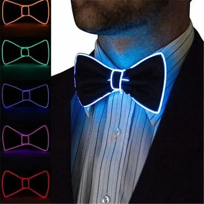 Christmas Party Dance Luminous Necktie LED Bow Tie Light Up Party Decoration • £6.94