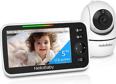 HelloBaby Baby Monitor With Camera And Night Vision 5''Display With 30-Hour No • £94.93