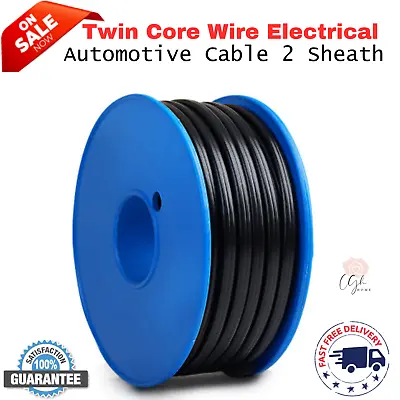 Automotive Twin Core Wire 30M 4MM SAA 2 Sheath Electrical Cable Caravan 4X4 12V • $51.49