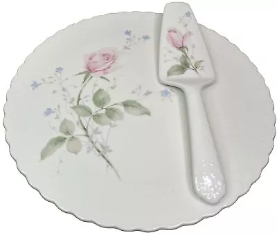 Mikasa Cake Plate Server Set April Rose Bone China Set B2053 • $15.94