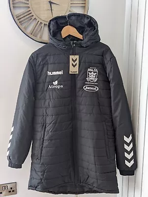 Hummel Hull FC Black Bench Long Jacket Puffa Style New Size Medium ! Rugby  • $74.59