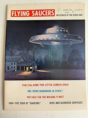 August 1967- Flying Saucers Magazine UFO Pictures And Articles-CIA And UFO's • $42