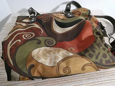 Rosetti Fabric Double Handle Purse Handbag Geometric Design Side Clips • $11.99
