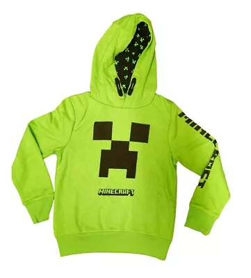Kids Boys Hoodie Minecraft Creeper Gamers Hooded Top Age 7-16 Years Green • £12.99