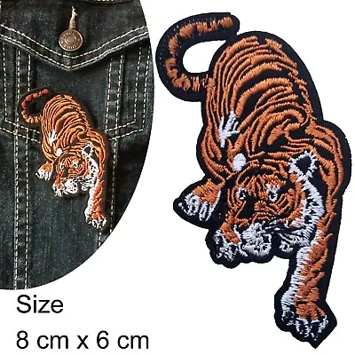 Tiger Iron On Patch Tigers Wild Predator Zoo Prey Hunt India Iron-on Patches • $5.95