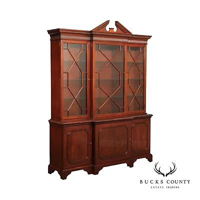 Baker Furniture Historic Charleston Mahogany Breakfront Bookcase China Cabinet • $3795