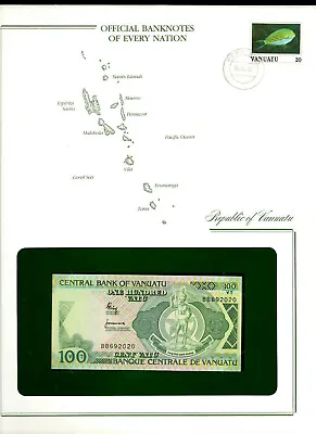 Banknotes Of Every Nation Vanuatu 100 Vatu 1982 P-1a UNC Birthday BB692020 • $12.22