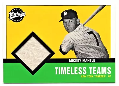 Mickey Mantle  2001 Upper Deck Vintage Timeless Teams  Game Worn Jersey • $25